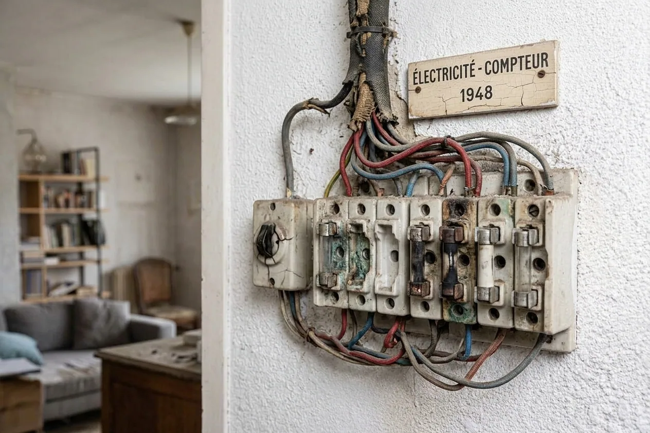Diagnostic électrique obligatoire à Chelles — avant (chantier 1)