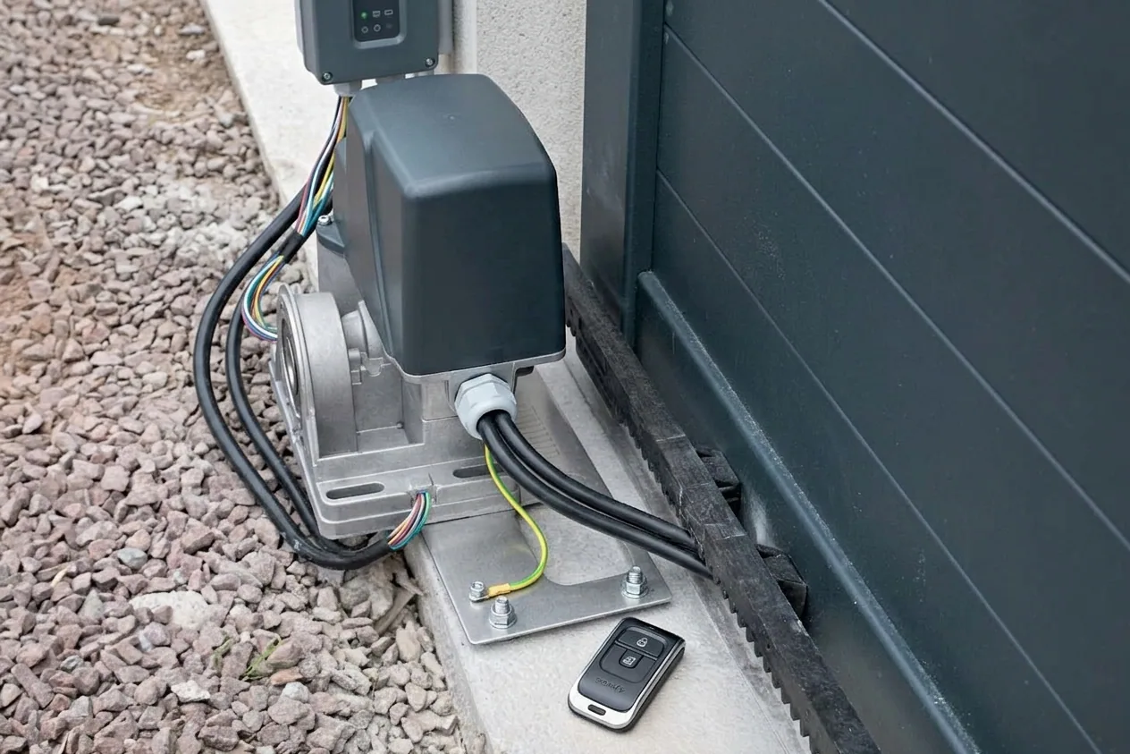 Motorisation portail, garage et volets à Chelles — après (chantier 6)